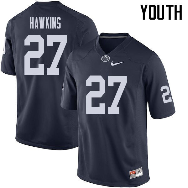 Youth #27 Aeneas Hawkins Penn State Nittany Lions College Football Jerseys Sale-Navy - Click Image to Close